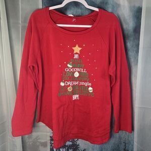 Red Women's Long Sleeve Holiday Graphic Tee
